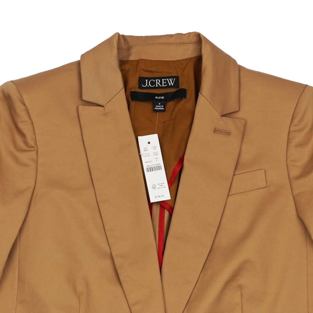 New JCREW Size 0 Alfie Blazer in Chino - $198 Camel AY707 - Picture 5 of 6